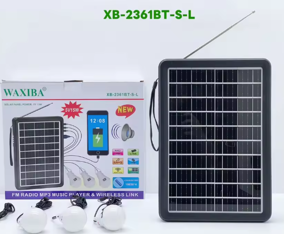 XB-2361BT-S-L Solar FM Radio, Wireless Bluetooth Speaker for Camping and Outdoor Gatherings, with 3 