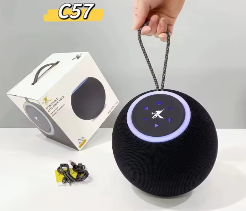 C57 DJ Speaker, Small TWS Subwoofer Speaker with RGB Lights