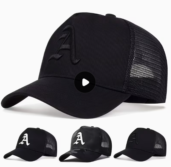 1 Gothic Trucker/Baseball Cap for Men with letter “A”