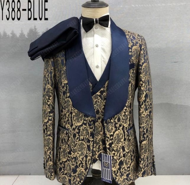 Tuxedo Suit Set with Satin Shawl Lapels