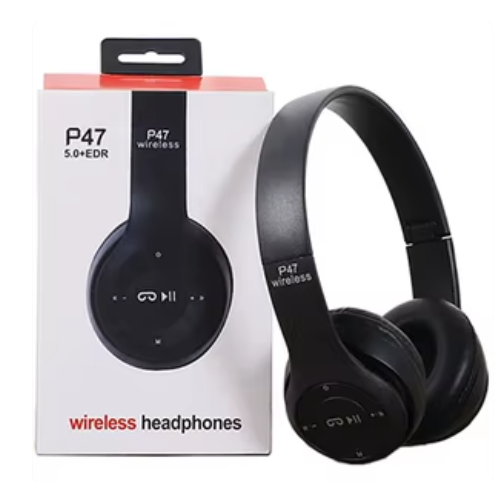 Brightblue P47 Wireless On-Ear Headphones with JL Chipset, IPX5 Waterproof, 20-Hour Battery Life, Bl