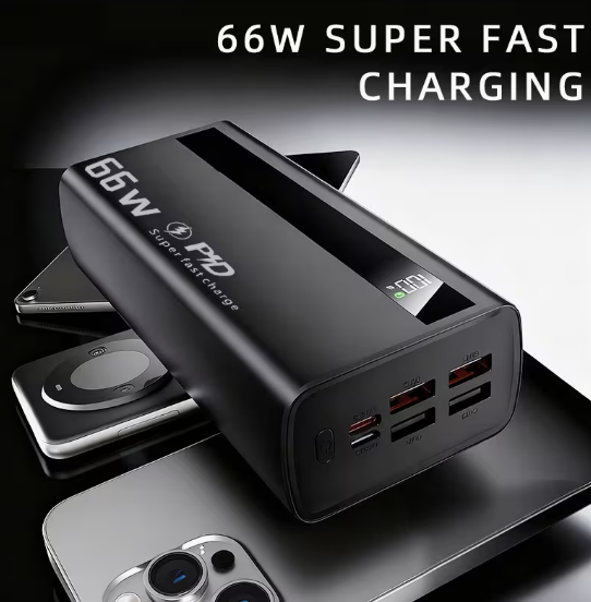 60,000 mAh Power Bank, 66W Super Fast Charger, High-Capacity Portable Charger, Local Stock, Gift Ide