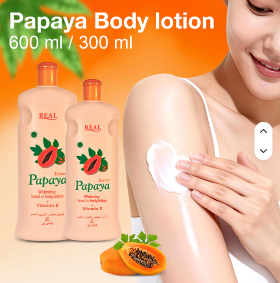 Real Papaya Whitening Hand & Body Lotion with Vitamin E – 500ml