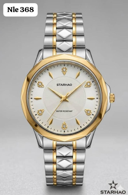 STARHAO Elegant Two-Tone Wristwatch with Gold and Silver Stainless Steel Bracelet