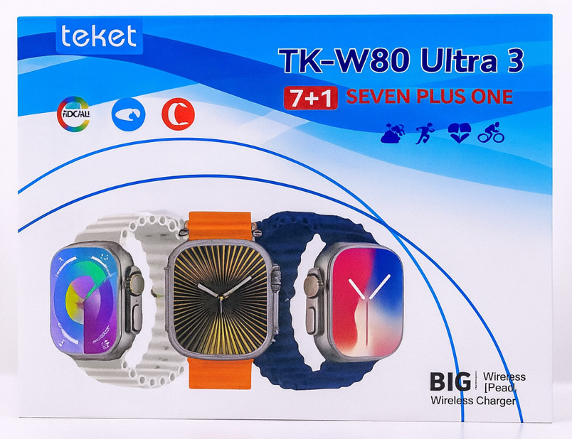 Teket TK-W80 Ultra 3 Smart Watch Set – 7+1 Edition