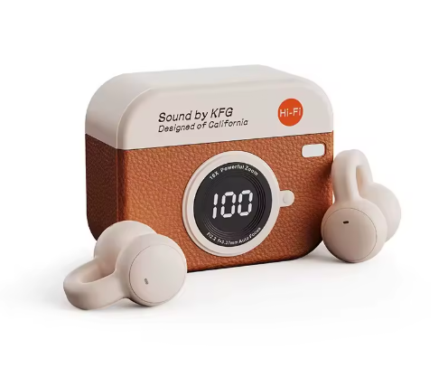 Q87 Clip-On TWS Earbuds, trendy retro-style wireless stereo earbuds, noise-reducing TWS headphon