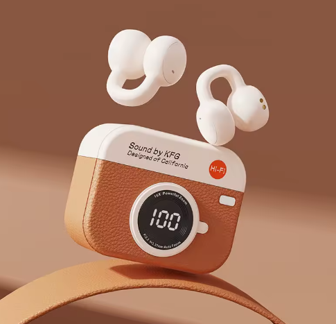 Q87 Clip-On TWS Earbuds, trendy retro-style wireless stereo earbuds, noise-reducing TWS headphon
